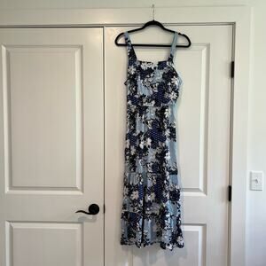 Alison Andrews Womens Sleeveless Maxi Dress Blue Foral Size‎ Large